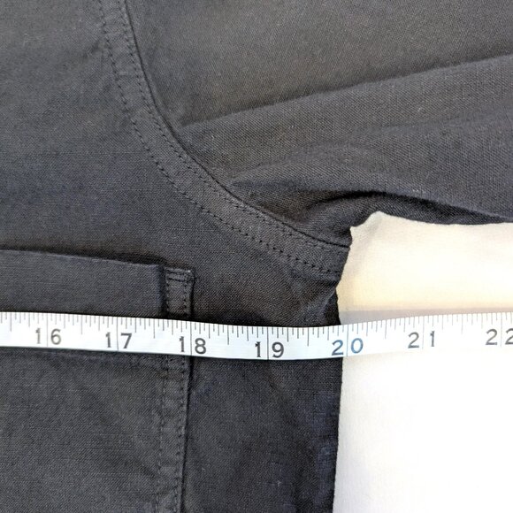 Frank & Eileen | Cotton & Flax Linen “Ireland” Black Long Sleeve Romper | Medium - Picture 12 of 13